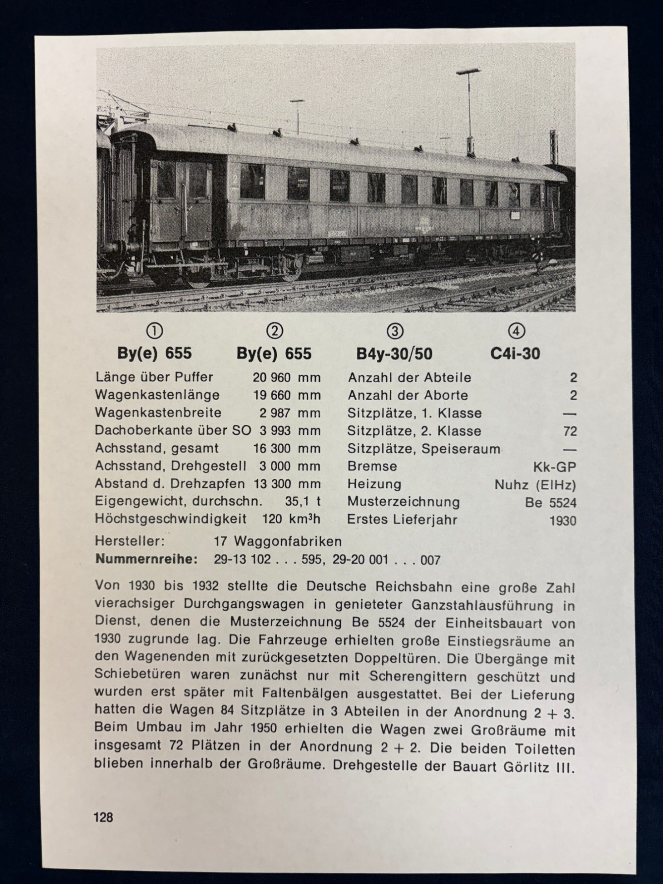 Bild und tech. Daten Waggon